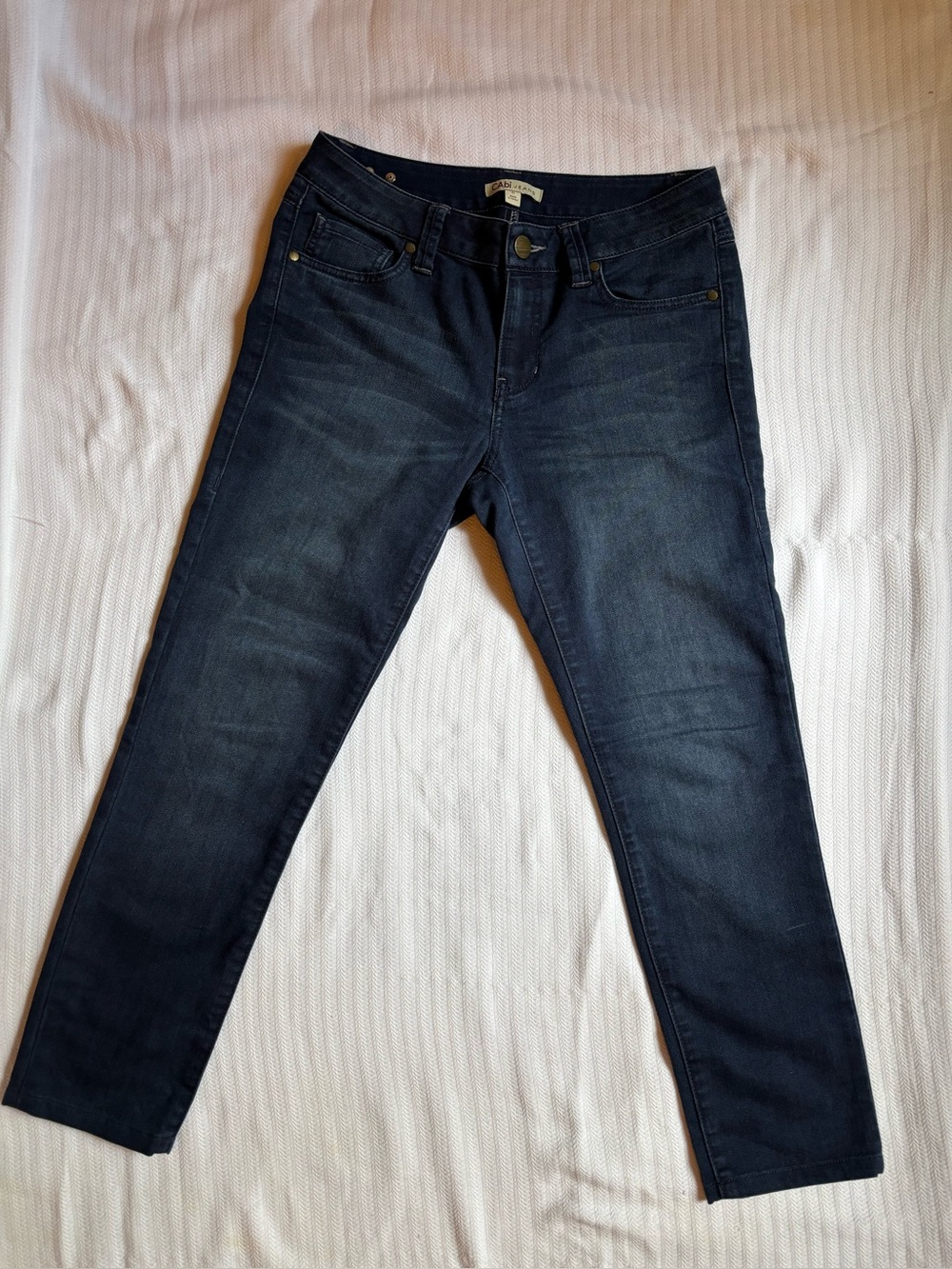 CAbi Blue Moon Dark Rinse Indie #514 Straight Leg Denim Jeans Size 6
